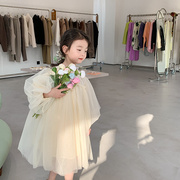 艾摩贝贝女童宝宝小仙女纱裙韩版童装儿童重工公主蕾丝连衣裙