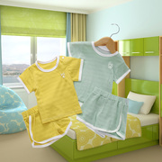 宝宝短袖套装0-3岁婴儿夏装超薄两件套纯棉男女儿童肩扣夏季短裤1
