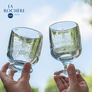 玻璃杯法国LA ROCHERE巴黎铁塔法式香槟杯咖啡杯果汁饮料高脚酒杯