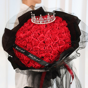 99朵红玫瑰花花束香皂花，情人节送女友，毕业表白订婚闺蜜生日礼物