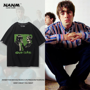 Oasis绿洲乐队短袖T恤男女款情侣夏季纯棉英伦摇滚朋克风半袖