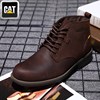 CAT男鞋卡特中帮工装鞋男士皮鞋商务系带头层牛皮固特异马丁靴A01