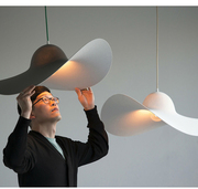 意大利设计师北欧简约创意餐厅吊灯艺术装饰极简草帽现代客厅灯具