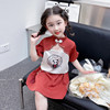 女童国风熊猫半身裙套装2024夏季女宝中小童时尚洋气两件套