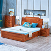 红木大床新中式刺猬紫檀床现代简约卧室红木家具1.8米实木双人床