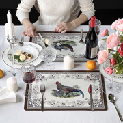 轻奢华欧式复古桌垫皮革餐垫防水油隔热垫子餐桌家用西餐垫盘碗垫