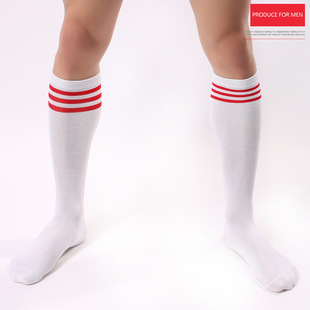 三条杠袜子红条学院，袜子中筒纯棉运动男袜
