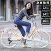 折叠自行车女式2426寸成人代步免安装实心，胎变速校园代步车