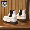 香港内增高短筒女靴子小码2022冬款加绒切尔西短靴厚底真皮马丁靴