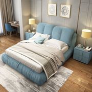 布艺床可拆洗简约双人床，1.8米布床榻榻米储物床婚床主卧家具