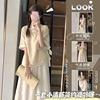 新中式国风上衣半身裙两件套装夏季文艺森系气质，民国风少女连衣裙