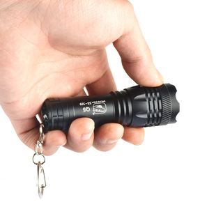 迷你手电筒 LED铝合金强光电筒带钥匙扣高亮小手电筒