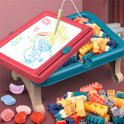 磁性画板积木桌积木多功能玩具婴儿磁性笔画板桌写字板儿童积木桌