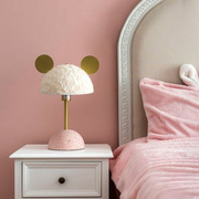 儿童房台灯可爱粉色卧室，灯少女装饰卡通公主，女孩房间灯羽毛床头灯