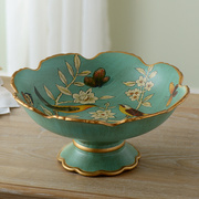 美式陶瓷水果盘摆件创意欧式果盘，套装客厅茶几摆件家居装饰品果盆