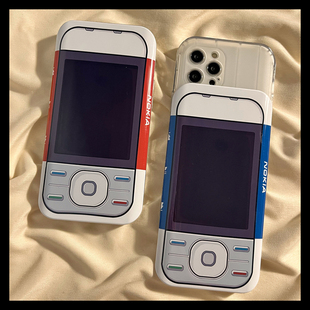 宏界创意诺基亚滑盖电话适用iphone14promax苹果15手机壳12小众个性，14pro防摔13promax高级感11全包保护套