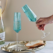 水晶香槟杯一对高颜值轻奢高脚杯鸡尾酒红酒，杯子套装新婚结婚礼物