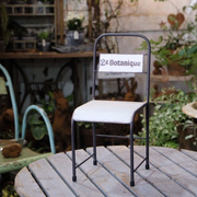 外贸出口正版铁艺复古做旧花凳花架小椅子zakka日系花园装饰杂货