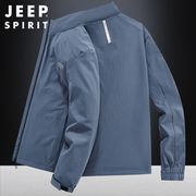 jeep夹克外套男秋季男士棒球，领外套夹克衫短款立领纯色小外套