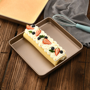 28×28蛋糕卷烤盘模具烤箱用正方形，毛巾卷(毛，巾卷)雪花酥不粘家用烘焙工具