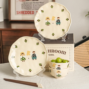 餐具套装礼盒送人仪式感餐具一二人食情侣可爱饭碗家用陶瓷碗盘子