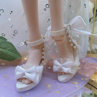 60厘米叶罗丽(叶罗丽)娃娃，高跟鞋子冰灵公主，鞋3分bjd凉鞋德必胜名媛复古鞋