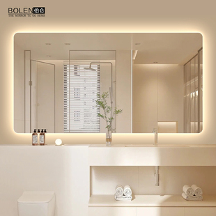 BOLEN智能无框浴室镜背光镜卫生间镜子灯镜防雾带灯镜子装饰镜子