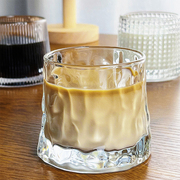 威士忌酒杯平底梯形条纹玻璃杯，创意酒杯高颜值ins风玻璃杯咖啡杯
