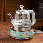 定制陶瓷底部上水电热家用玻璃泡茶烧水壶保温一体全自动断电煮茶