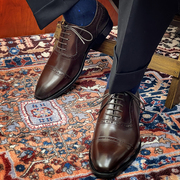 Swiscardin欧式高端男士雕花商务皮鞋英伦风纯手工制作牛津鞋