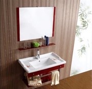钢化玻璃陶瓷挂墙洗手台盆，卫生间面盆柜组合洗脸池不锈钢卫
