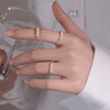巷南925纯银珍珠戒指素圈女食指戒指环，夏小众(夏小众，)设计感开口尾戒
