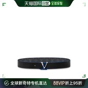 欧洲直邮LOUIS VUITTON路易威登帆布黑色小牛皮对比染色皮带