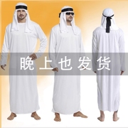 中东迪拜土豪服装阿拉伯cosplay白色长袍搞笑道具衣服伴郎服套装