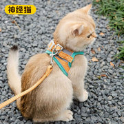 猫咪牵引绳防挣脱外出遛猫绳子牵引猫布偶猫咪衣服背心式狗狗宠物
