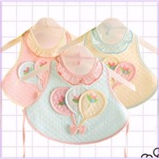 0-1岁男女宝宝口水巾0-6-9-12个月新生儿5条装夹棉口水兜防水系带