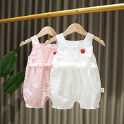婴儿连体衣夏季纯棉洋气新生儿满月公主包屁衣6个月一岁宝宝衣服