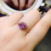 天然紫水晶戒指女S925纯银镀18K金潮时尚小众设计高级感支持检测