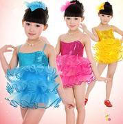 六一儿童演出服表演服舞台服装拉丁舞儿童舞蹈服亮片纱裙