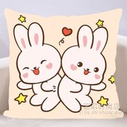 十字绣抱枕生肖兔自己绣满绣印花diy卡通可爱兔子材料包打发时间