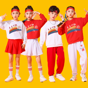 儿童啦啦操服装中小学生运动会开幕式入场服班服中国风纯棉演出服