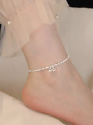 999纯银碎银子铃铛脚链女2025新款潮轻奢小众高级感足链宫铃脚环