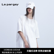 纳帕佳套头圆领五分袖，t恤2024夏季女式黑白，个性休闲宽松上衣