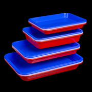 卤菜凉菜盘商用装凉菜熟食托盘长方形红色塑料盘水果盘食品展示盘