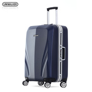 uniwalker纯pc铝框行李箱男万向轮24寸大容量，旅行箱学生拉杆