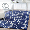 时尚地中海蓝白格子手工腈纶地毯现代客厅茶几卧室满铺样板间地毯