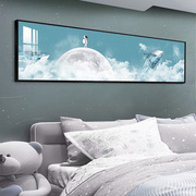 现代简约床头装饰画宇宙星球儿童，房卡通画太空宇航员客厅卧室挂画