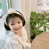韩国发(韩国发)箍儿童女时尚，发卡粉色米色，蝴蝶结头箍宽边压发公主