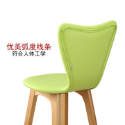 曲邦实木酒吧椅创意，高靠背椅欧式木质吧台，椅子时尚吧凳简约高