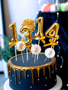 情人节表白蛋糕装饰插件大数字520插签儿童周岁生日蜡烛0-9插牌